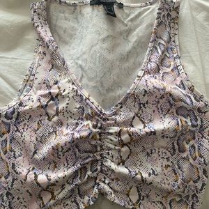 Snake print crop top